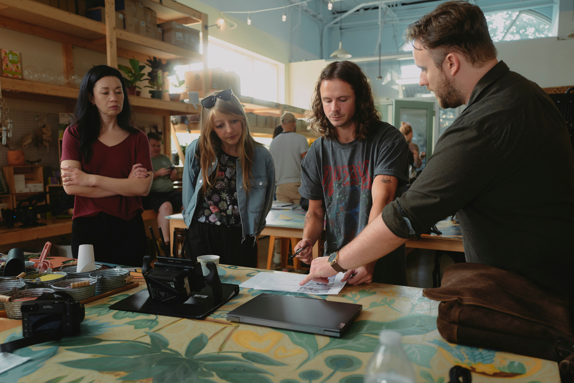 Lenovo BTS — director reviewing shots on set