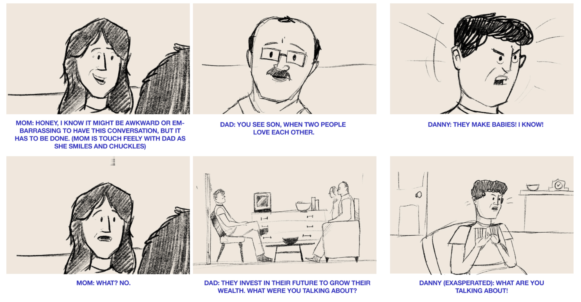 Invest With Roots storyboard frames